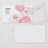 シャクヤクのモチーフのプロフィールカード 名刺 (正面/裏面)