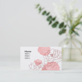 シャクヤクのモチーフのプロフィールカード 名刺 (スタンド正面)