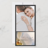 シャクヤクの優雅な結婚・婚約のお知らせ 案内状 (正面)