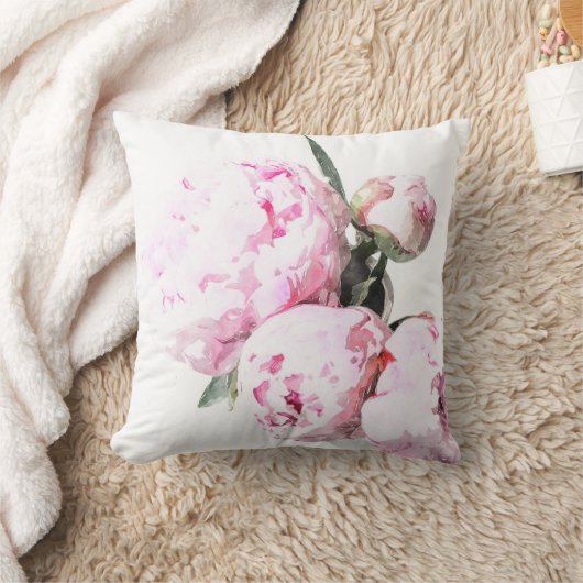 シャクヤクの枕 クッション (ブランケット)