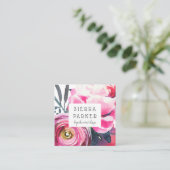 シャクヤクの水彩画の名刺 スクエア名刺 (スタンド正面)