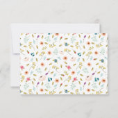 シャクヤクの水彩画のRSVPを結婚するエレガントな金ゴールドフレーム 出欠カード (裏面)