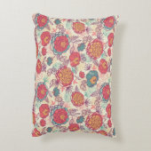 シャクヤクの花および葉パターン アクセントクッション (裏面(縦))