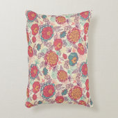 シャクヤクの花および葉パターン アクセントクッション (正面(垂直))