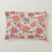 シャクヤクの花および葉パターン アクセントクッション (裏面)