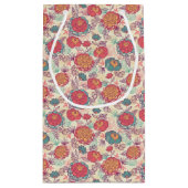 シャクヤクの花および葉パターン スモールペーパーバッグ (裏面)