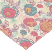 シャクヤクの花および葉パターン テーブルクロス (アングル)