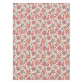 シャクヤクの花および葉パターン テーブルクロス (正面)