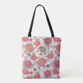 シャクヤクの花および葉パターン トートバッグ (裏面)