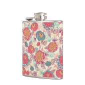 シャクヤクの花および葉パターン フラスク (左)