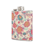 シャクヤクの花および葉パターン フラスク (左)