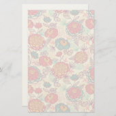 シャクヤクの花および葉パターン 便箋 (正面/裏面)