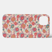シャクヤクの花および葉パターン Case-Mate iPhoneケース (裏面 (横))