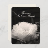 シャクヤクの花の写真1つの葬儀の発表 招待状 (正面/裏面)