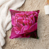 シャクヤクの花の濃いピンクの装飾用クッション16" x 16" クッション (ブランケット)