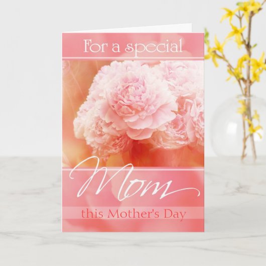 シャクヤクの花束の母の日カード カード (黄色い花)