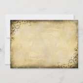 シャクヤクの開花を持つヴィンテージの素朴な結婚式招待状 招待状 (裏面)