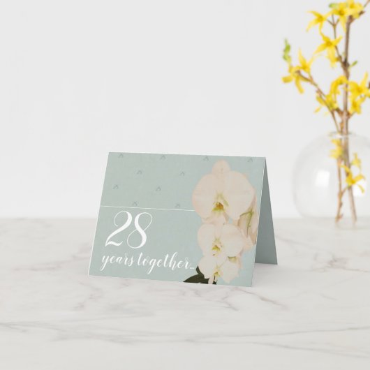 シャクヤクの28周年結婚記念日カード カード (黄色い花)