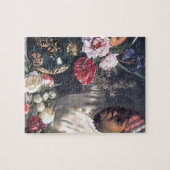 シャクヤクを持つアフリカの女性 ジグソーパズル (横)