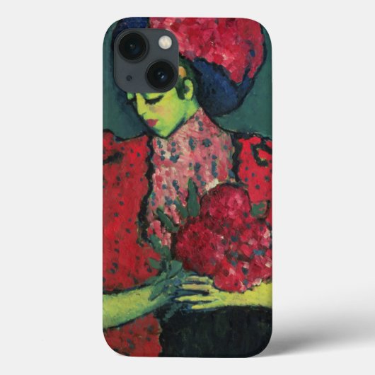 シャクヤクを持つ若い女の子 Case-Mate iPhoneケース (裏面)
