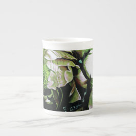 "シャクヤク乗車"の罰金の磁器のマグ ボーンチャイナマグカップ