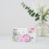 シャクヤク及び蝶または中国のな絵画のデザイン 名刺 (スタンド正面)