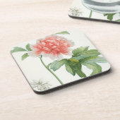 シャクヤク1799年(色の点刻法のプリント) コースター (左側)