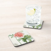 シャクヤク1799年(色の点刻法のプリント) コースター (右側)