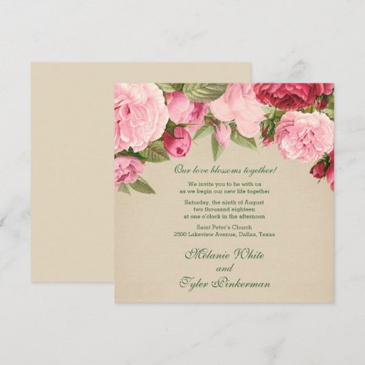 シャクヤク 招待状 (正面/裏面)