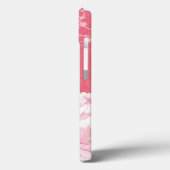 シャクヤク、珊瑚のピンクのダマスク織のモノグラムのなiPadの空気箱 Case-Mate iPhoneケース (裏面 / 左)