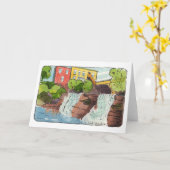 シャグリン滝折り畳みノートカード カード (黄色い花)