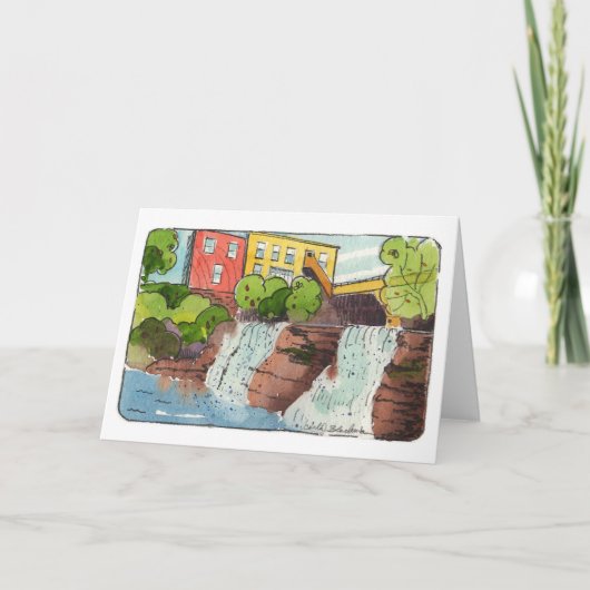 シャグリン滝折り畳みノートカード カード (正面)