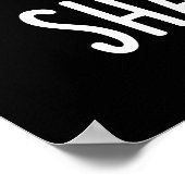 シャケスおもしろいナシ梨フルーツプリン黒BG ポスター (角)