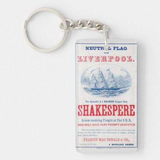 シャケスペリッパー帆船1861 キーホルダー (正面)