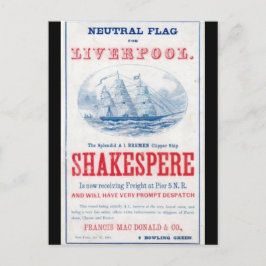 シャケスペリッパー帆船1861 ポストカード
