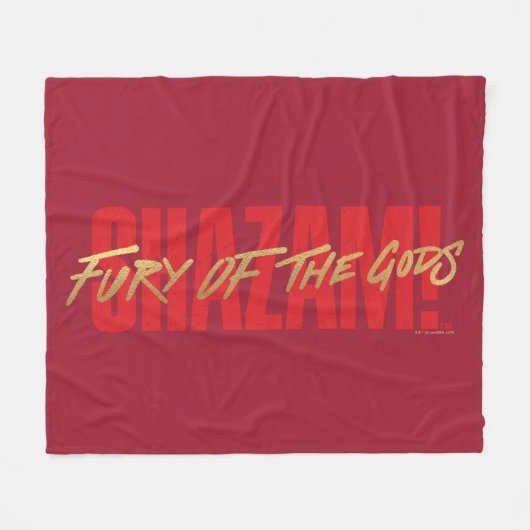 シャザム！神々の怒り |ゴールデンマーカーロゴ フリースブランケット (正面(横))