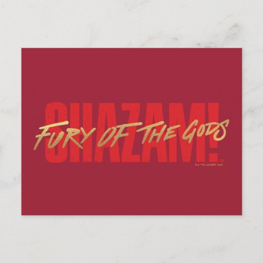 シャザム!神々の怒り |ゴールデンマーカーロゴ ポストカード (正面)