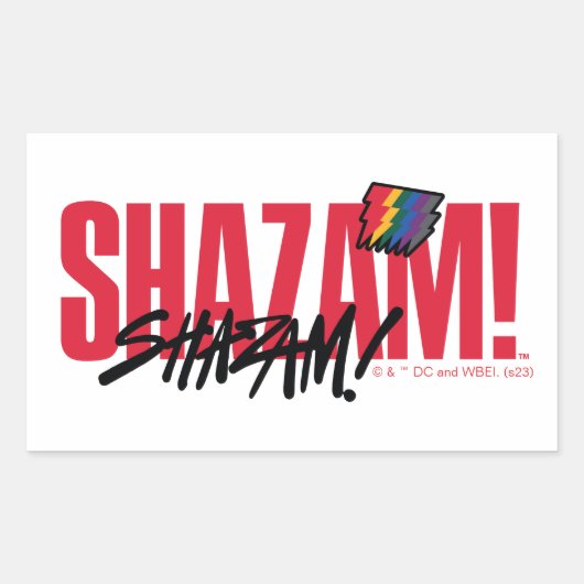 シャザム!神々の怒り |レインボーボルトロゴ 長方形シール (正面)