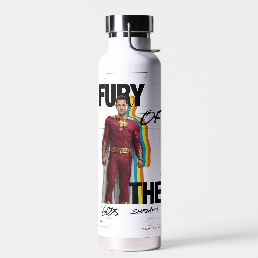 シャザム!神々の怒り |レトロアルバムスタイルアート ウォーターボトル (左面)