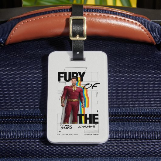シャザム!神々の怒り |レトロアルバムスタイルアート ラゲッジタグ (正面インサイチュ2)