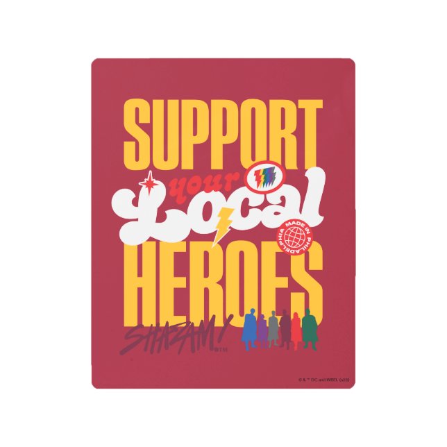 シャザム！神々の怒り |ローカルヒーローのサポート メタルプリント (正面)