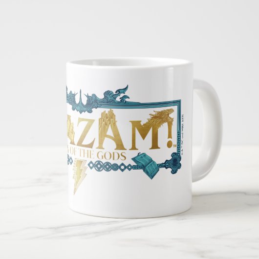 シャザム！神々の怒り |神話のロゴ ジャンボコーヒーマグカップ (正面右)