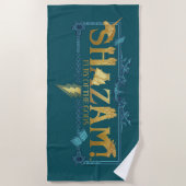 シャザム！神々の怒り |神話のロゴ ビーチタオル (正面)