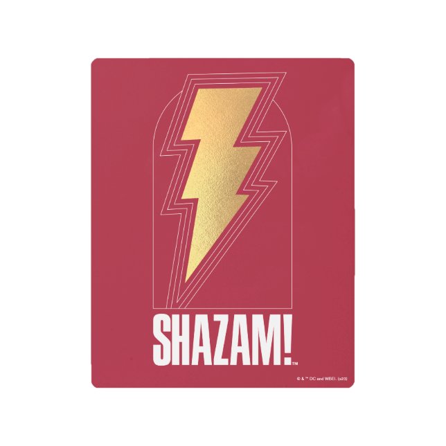 シャザム！神々の怒り |稲妻ボルトバッジ メタルプリント (正面)