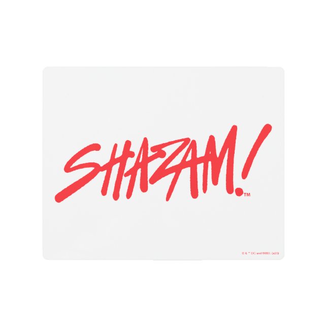 シャザム！神々の怒り |赤いマーカーロゴ メタルプリント (正面)