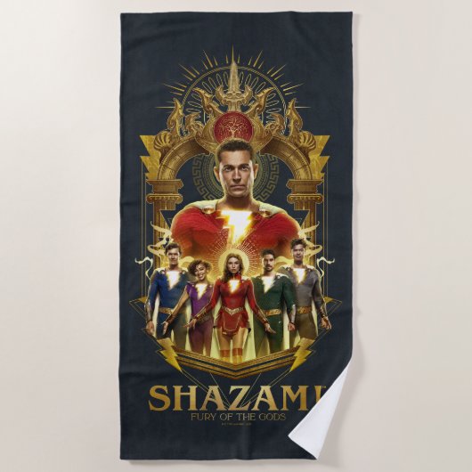 シャザム!神々の怒り | SHAZAMilyフレ華美ーム ビーチタオル (正面)