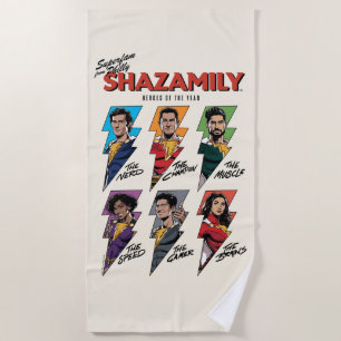 シャザム!神々の怒り SHAZAMily漫画ボルト ビーチタオル