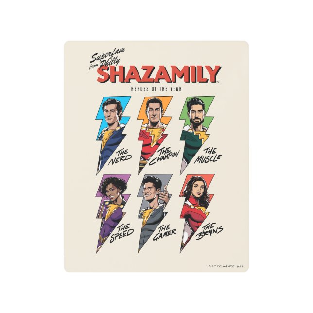 シャザム！神々の怒り | SHAZAMily漫画ボルト メタルプリント (正面)