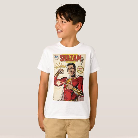 シャザム！神々の怒り | SHAZAMily漫画表紙 Tシャツ (正面フル)