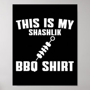 シャシュリおもしろいック恋人ユーモアロシアのBbq衣装ミート ポスター